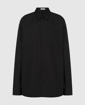 Helmut Lang Черная рубашка с вышивкой логотипа монограммы O01HW501