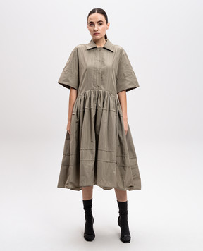Jil Sander Зелена сукня-сорочка з оборками J02CT0493J70005