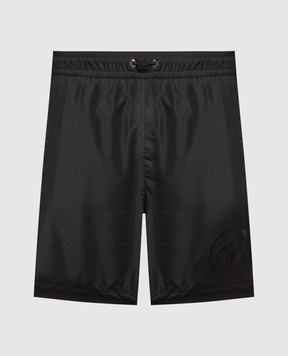 Stefano Ricci Черные шорты для плавания с принтом логотипа MYB4100010ARB002