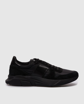 Tom Ford Черные кроссовки CAMBRIDGE с логотипом. J1262LCL200N