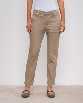 Brunello Cucinelli Бежеві штани з ланцюжком моніль MA080P5729