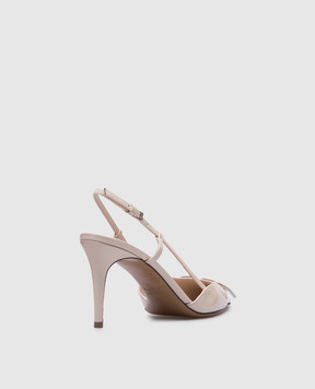 Valentino Бежевые лакированные босоножки с логотипом VSLING логотип 6W2S0R01TMK