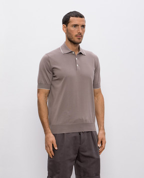 Brunello Cucinelli Бежеве поло з окантуванням M29805205