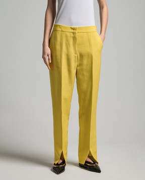 Jil Sander Жовті штани з льоном J01KA0146J65005