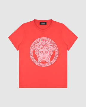Versace Детская красная футболка с принтом Medusa 10183421A12978