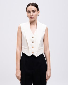 Alexander McQueen Бежевый жилет из шерсти 813293QJADK