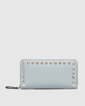 Valentino Зелений шкіряний гаманець з пірамідками ROCKSTUD 6W2P0645VSH