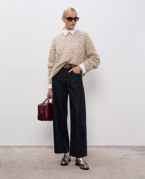 Brunello Cucinelli Бежевый свитер с шерстью MNA326500