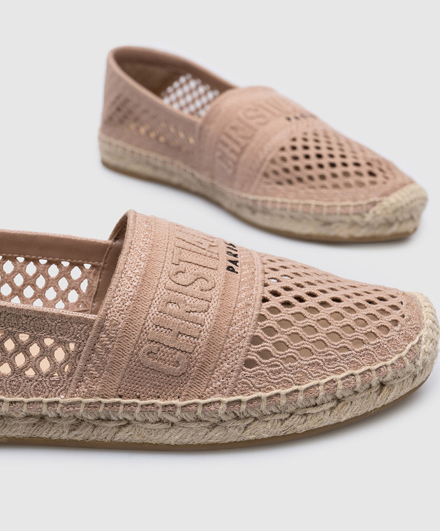 Christian Dior Бежевые эспадрильи с логотипом KCB585EMR изображение 5