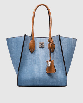 Ermanno Scervino Блакитна сумка-тоут Maggie з логотипом D463S354EMY