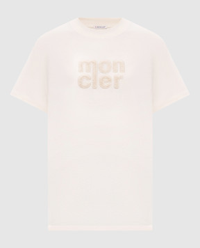Moncler Бежева футболка з логотипом K20938C0002889AUO