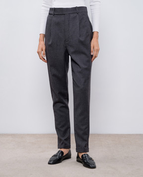 Saint Laurent Серые брюки из шерсти 576644Y135V