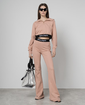 Palm Angels Розовые укороченные худи с логотипом PWBB062S24FLE001