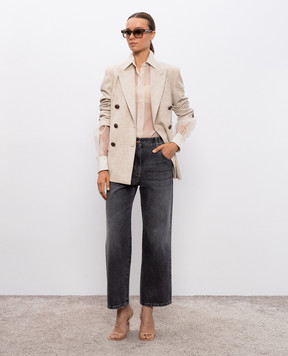 Brunello Cucinelli Сірі джинси з ефектом потертості MA095P4027