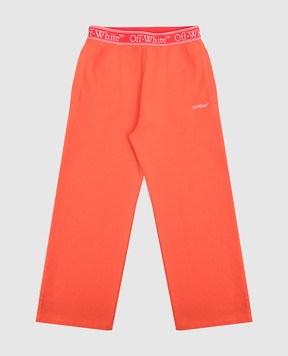 Off-White Дитячі помаранчеві спортивні штани з логотипом OGCH009S25FLE001