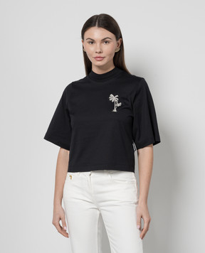 Palm Angels Чорна футболка з вишивкою Palm PWAA020S24JER001
