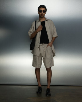 Jan Jan Van Essche Сірі шорти з льону SHORTS10LINENCLOTH