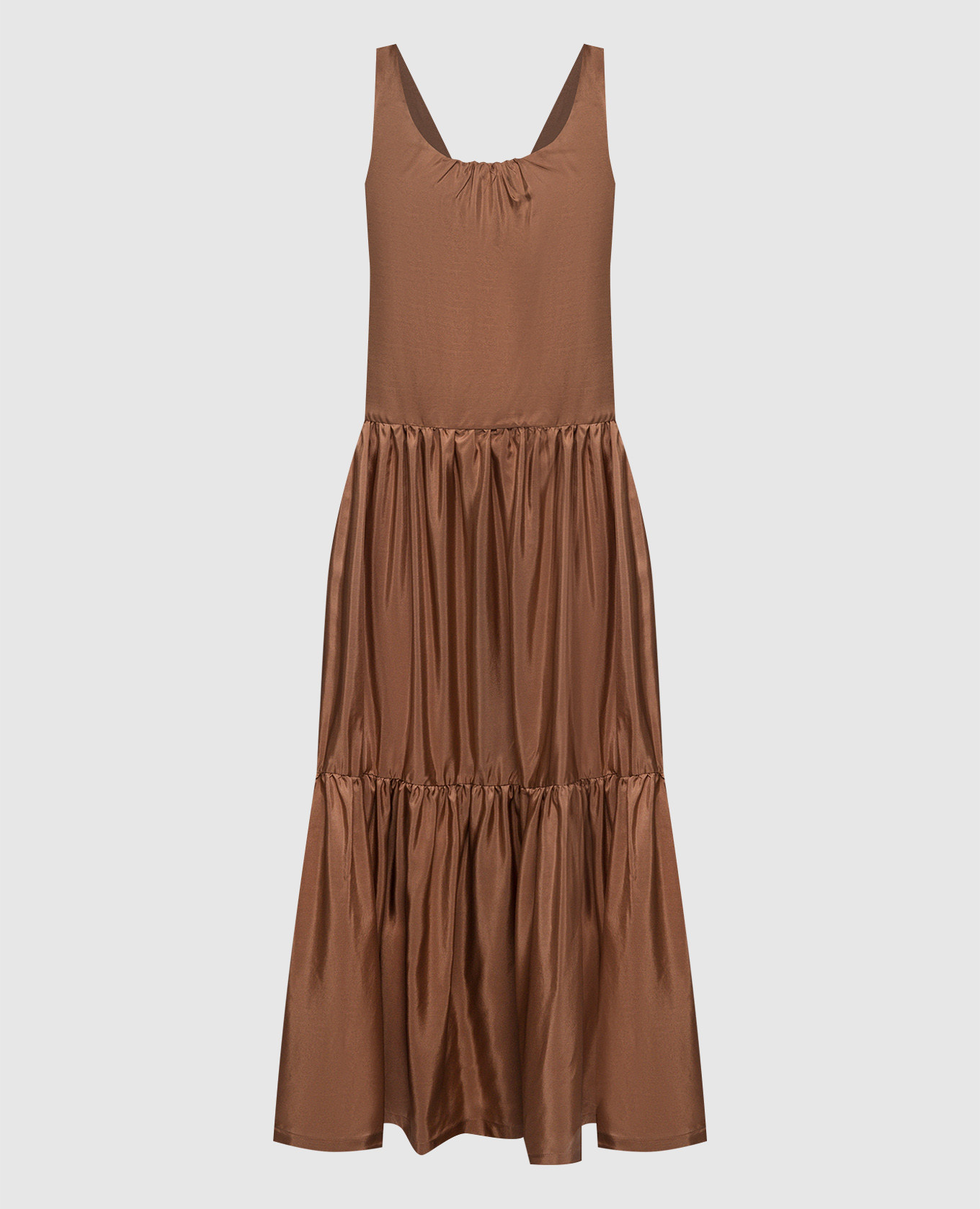 Brown silk dress