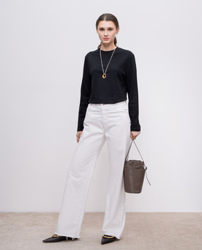 Jil Sander Черный лонгслив с контрастным принтом Universal Consciousness J02GC0129J46219