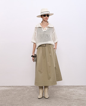 Brunello Cucinelli Зелений топ із шовку M0C59E0600
