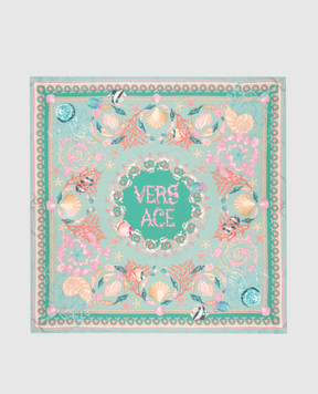 Versace Зеленый платок из шелка в принт 10016001A15541