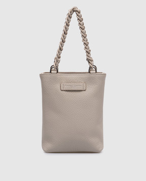 Gianni Chiarini Бежевая кожаная сумка Camilla с логотипом BS9590COMMGRN