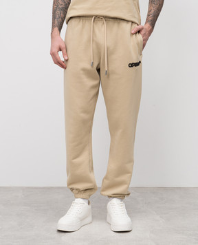 Off-White Бежеві джогери з принтом емблеми Arrow в стилі Spray OMCH057S25FLE001