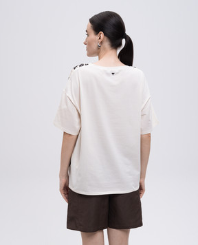 Max Mara Weekend Бежевая футболка PAMPAS с шелком PAMPAS