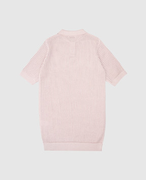 Brunello Cucinelli Детское бежевое платье-поло с люрексом BSTM20A90B