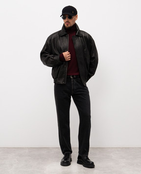 Saint Laurent Бордовый гольф из шерсти 821739Y76GM