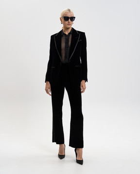 Tom Ford Чорні оксамитові штани з лампасами PAW561FAX1113