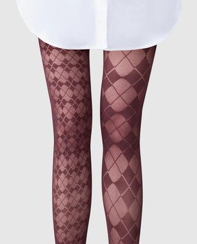 Thom Browne Бордові колготи в геометричний візерунок FAS234AY7005