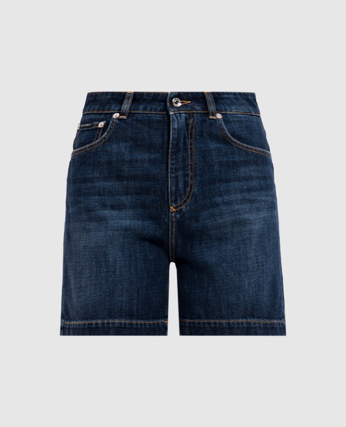 

Синие джинсовые шорты с эффектом потертости, Синий, Шорты