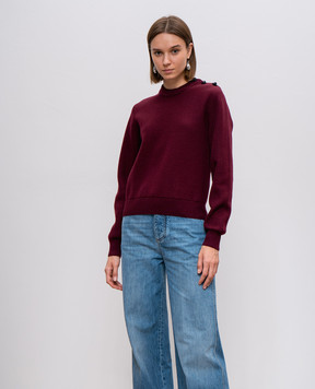 Bottega Veneta Бордовый свитер из шерсти 725634V4E00