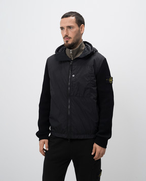 Stone Island Черная куртка с шерстью с логотипом 811545637
