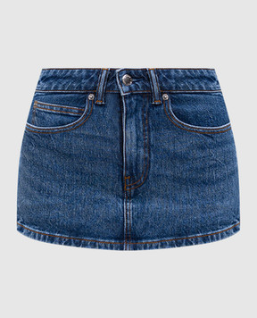 Alexander Wang Синя спідниця-шорти з патчем логотипа 4DC3235595