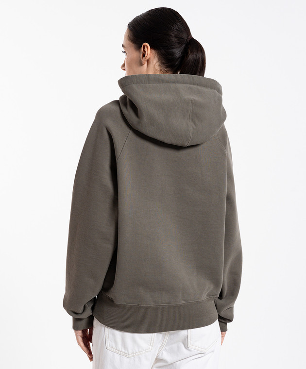 Ami Paris Худі кольору хакі з логотипом USW274747 зображення 4