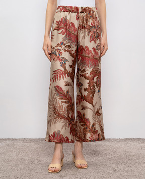 Max Mara Weekend Бежеві штани Temide із шовку TEMIDE