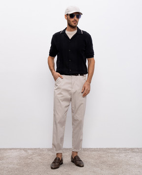 Brunello Cucinelli Черная рубашка с геометрическим узором M29203415
