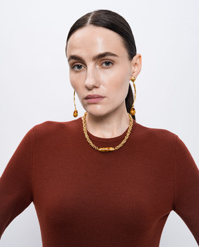 House of Fou Намисто Tulip Amber з позолотою TULIP