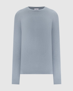 Brunello Cucinelli Блакитний джемпер з кашеміру з ланцюжком моніль M12144400