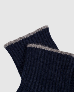 Brunello Cucinelli Синие перчатки из кашемира M2293118