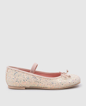 Pretty Ballerinas Дитячі бежеві балетки Hannah з глітером 48793