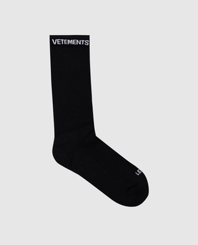 Vetements Чорні шкарпетки з візерунком логотипа UA66SO100Bw