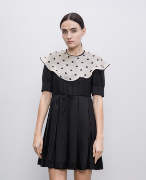 Valentino Черное платье-плиссе из шелка 6B3VAET090G