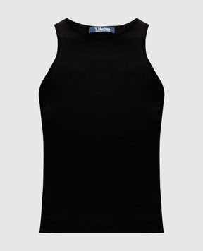 Max Mara Черный топ OMEGA с шерстью OMEGA