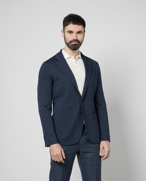 Enrico Mandelli Синий жакет с шерстью A8T5215324