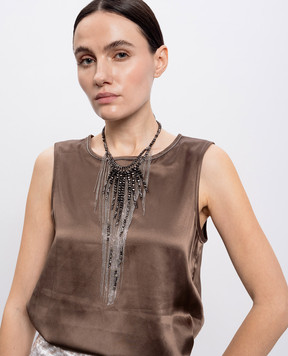 Peserico Черное колье с кристаллами E35471C0CC570