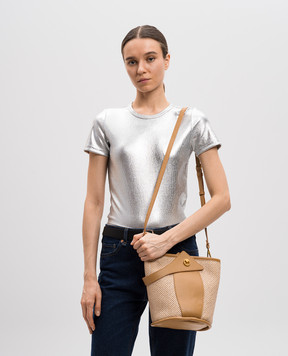 Gianni Chiarini Бежева сумка бакет-бег ESTER з логотипом BS11380CSTTKL