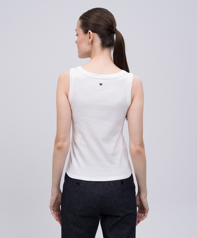 Max Mara Weekend Белый топ MULTIC в рубчик MULTIC изображение 4